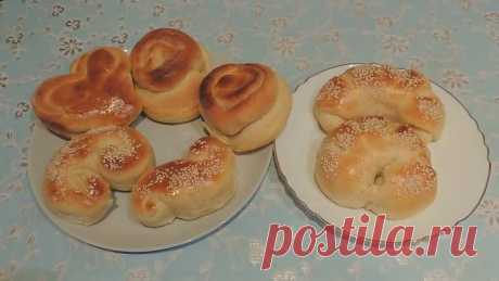 БУЛОЧКИ РАЗНОЙ ФОРМЫ ИЗ ОДНОГО ТЕСТА ВКУСНО КРАСИВО ПРОСТО