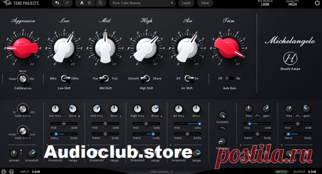Tone Projects Michelangelo v1.0.3 Win  | WiN: 19.7 MB

The Michelangelo plugin designed by Tone Project and Chris Henderson of Hendyamps should be acknowledged as a stunning recreation of the well-known all-tube stereo equalizer/harmonics generator made by hand