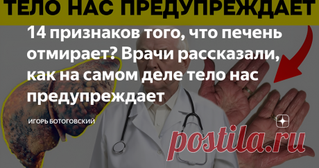 14 признаков того, что печень отмирает? Врачи рассказали, как на самом деле тело нас предупреждает Статья автора «Игорь Ботоговский» в Дзене ✍: В данной статье я хочу поделиться информацией о ранних признаках, указывающих на возможные проблемы с печенью.