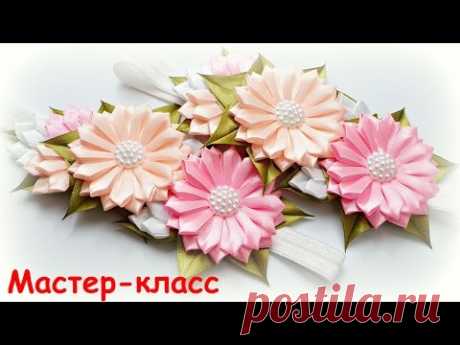 Цветы из узкой ленты 12 мм Канзаши / Kanzashi Flowers of ribbon 12 mm wide