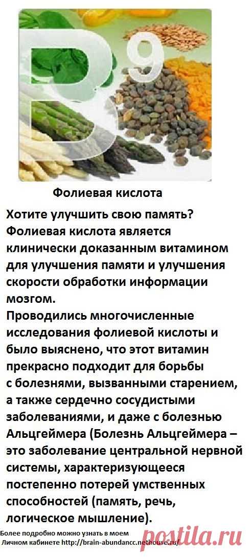 Основные ингредиенты Продукта Брейн Фул Плюс:
Фолиевая кислота
Хотите улучшить свою память? Фолиевая кислота является клинически доказанным витамином для улучшения памяти и улучшения скорости обработки информации мозгом.