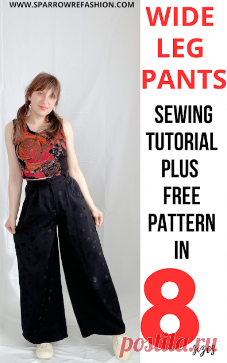 High Waist Wide Leg Pants DIY - Free PDF - Sparrow Refashion: A Blog for Sewing Lovers and DIY Enthusiasts