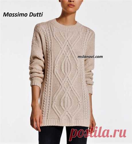 Красивый свитер спицами от Massimo Dutti