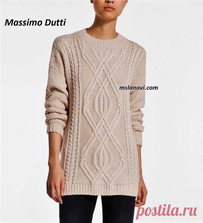 Красивый свитер спицами от Massimo Dutti