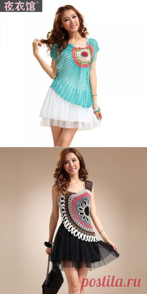 Вязанные топы фото. Модели, вязанные крючком | 3vision - Fashion blog
