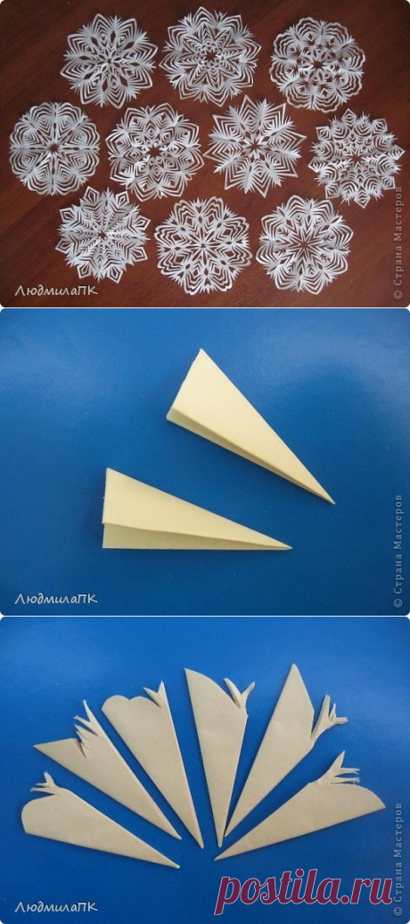 Снежинки. Складываем для вырезания
