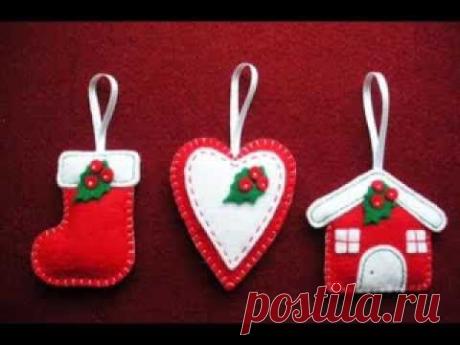РОЖДЕСТВЕНСКИЕ ПОДЕЛКИ ИЗ ФЕТРА СВОИМИ РУКАМИ