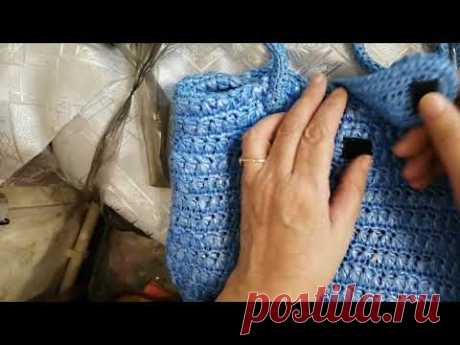 Мои сумки связанные из мусорных пакетов.