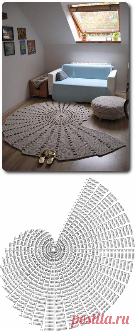 Коврик крючком оригинальной формы — Сделай сам, идеи для творчества - DIY Ideas