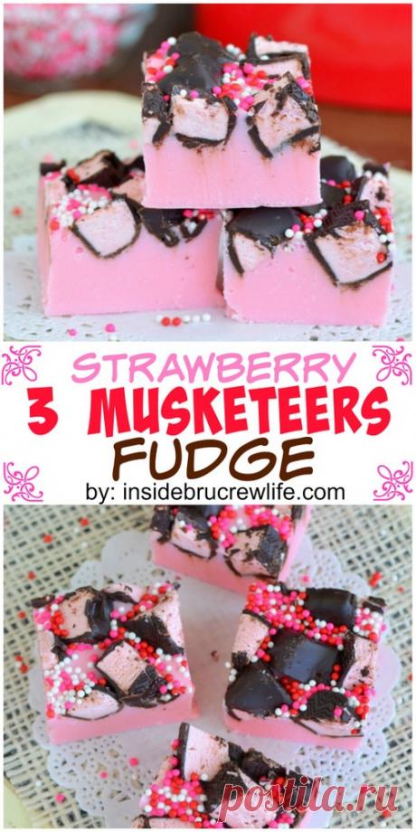 Strawberry 3 Musketeers Fudge