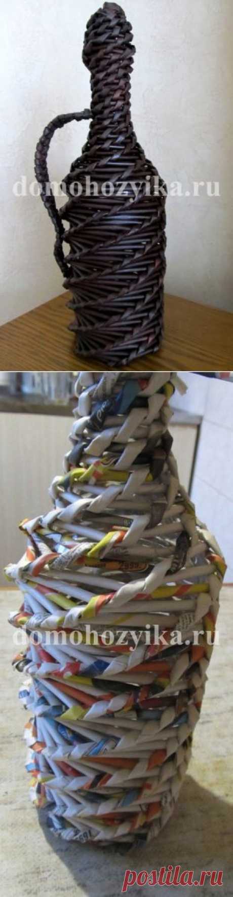 Спиральное плетение из газет.