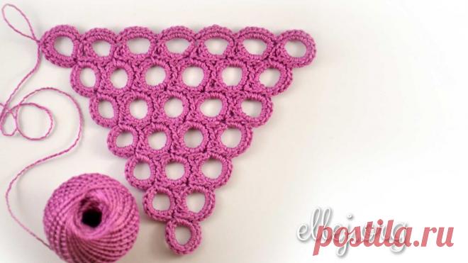 Кружочки из столбиков без накида | Вязание крючком от Елены Кожухарь