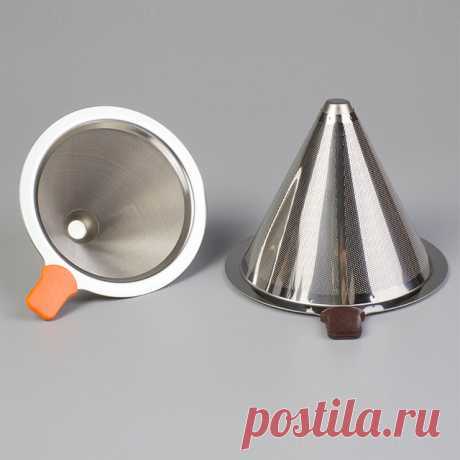 Многоразовые нержавеющей стали чай кофе фильтр корзины Высокое качество конический Воронка металлической сетки фильтры создание капельного кофе, чай фильтра Инструменты купить на AliExpress