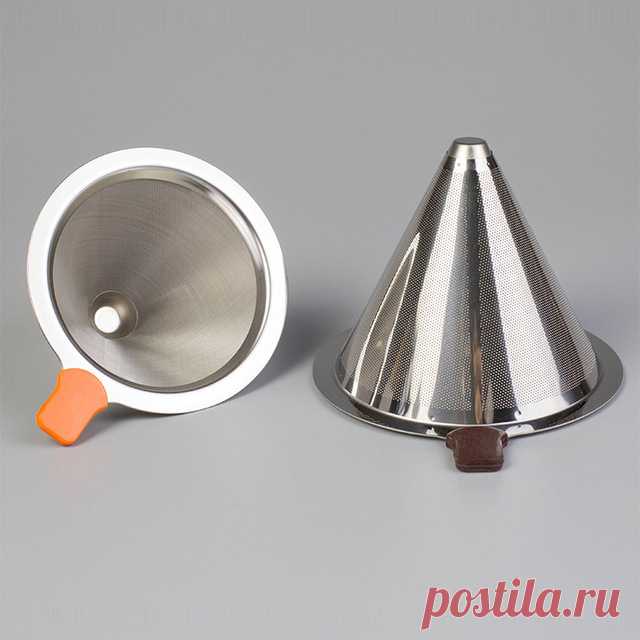 Многоразовые нержавеющей стали чай кофе фильтр корзины Высокое качество конический Воронка металлической сетки фильтры создание капельного кофе, чай фильтра Инструменты купить на AliExpress