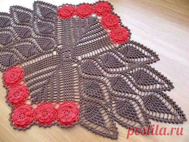 Необычная салфетка, вяжем крючком