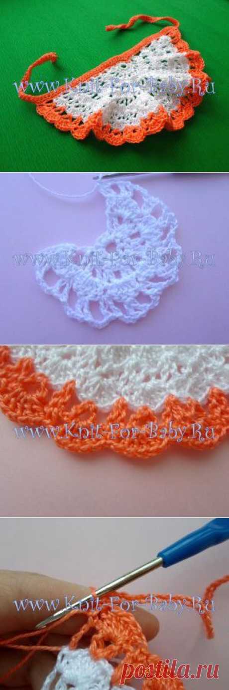Вязаный слюнявчик крючком. Мастер-класс | Вязание для новорожденных