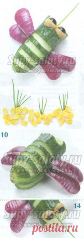 Пчёлка из огурцов. Рецепт с фото / Супы и салаты Блоги