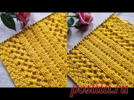 Лето будет незабываемым с новым Рельефно-ажурным узором🧶❤️knitting pattern.