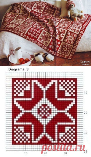 Плед на спицах