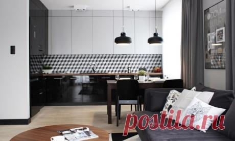 Маленькая квартира в городе Гдыня (Польша), по проекту Raca Architekci Площадь: 33 кв. м.