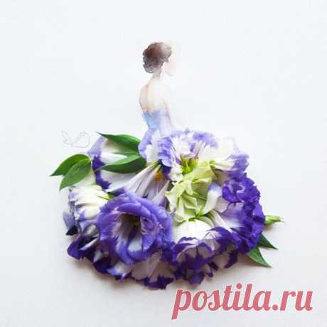 Рисунки из акварели и цветов