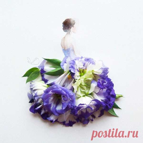 Рисунки из акварели и цветов