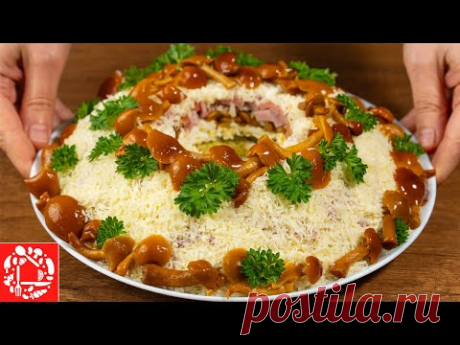 Салат для Тех, Кто Любит Вкусно и Красиво! 💫 Грибы, Ветчина, Яйца, Огурцы