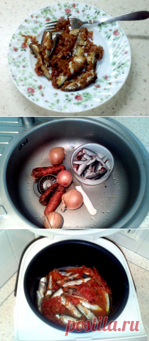 Рыбные консервы, приготовленные в мультиварке.