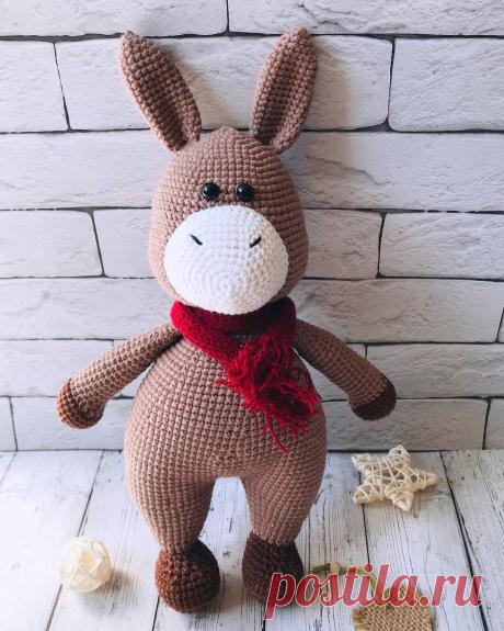 PDF Ослик Эл крючком. FREE crochet pattern; Аmigurumi animal patterns. Амигуруми схемы и описания на русском. Вязаные игрушки и поделки своими руками #amimore - ослик, осёл, животное.