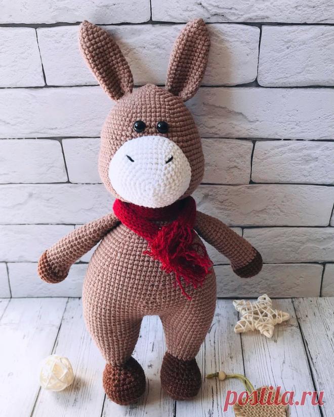 PDF Ослик Эл крючком. FREE crochet pattern; Аmigurumi animal patterns. Амигуруми схемы и описания на русском. Вязаные игрушки и поделки своими руками #amimore - ослик, осёл, животное.