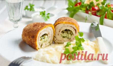 Котлеты по-киевски с сыром и зеленью