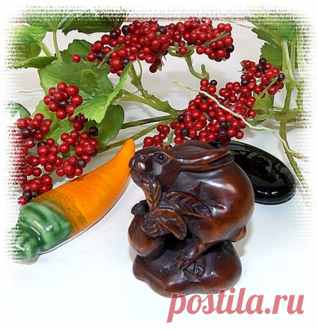 Японские нэцкэ и окимоно. Нэцкэ Заяц, кипарис. Коллекция японских нэцкэ в интернет-магазине Aoyama Do®