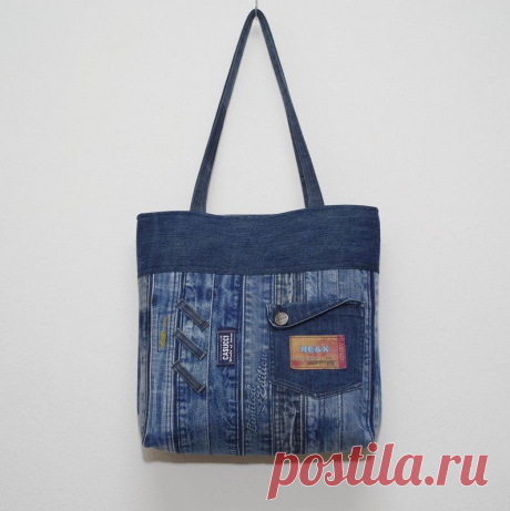 Джинсовая сумка плечо мешок ручной работы 100% переработаны | Etsy