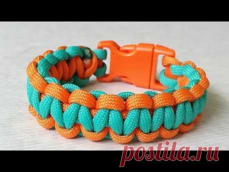 How to make Cobra Weave (Solomon Bar)two color paracord bracelet