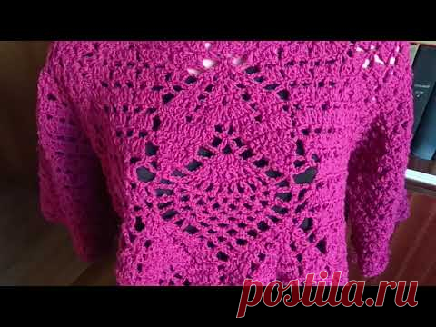 Кофточка с красивым рисунком: Листья и ананасы