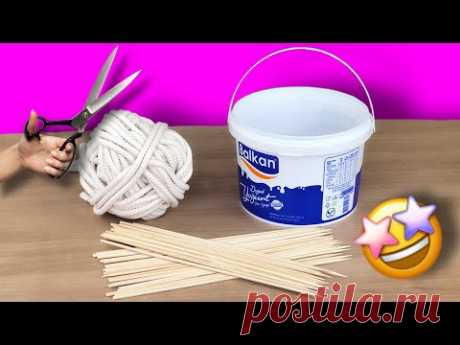Hasır İp ve Plastik Kova ile Harika Geri Dönüşüm Fikri - YouTube