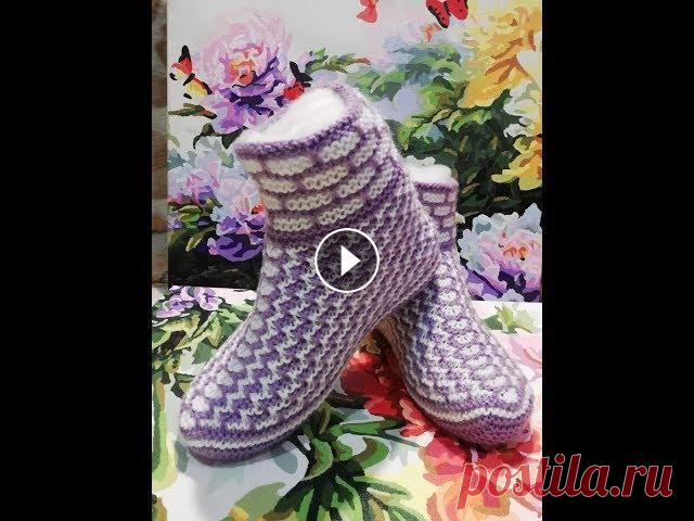 Домашние сапожки спицами Домашние сапожки спицами...