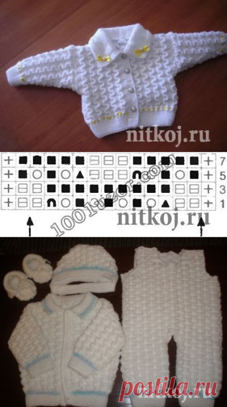 Детская кофточка спицами с от МА РИЯ » Ниткой - вязаные вещи для вашего дома, вязание крючком, вязание спицами, схемы вязания