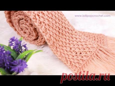 ถักผ้าพันคอลายสม็อค เรียบ หรู ดูแพง