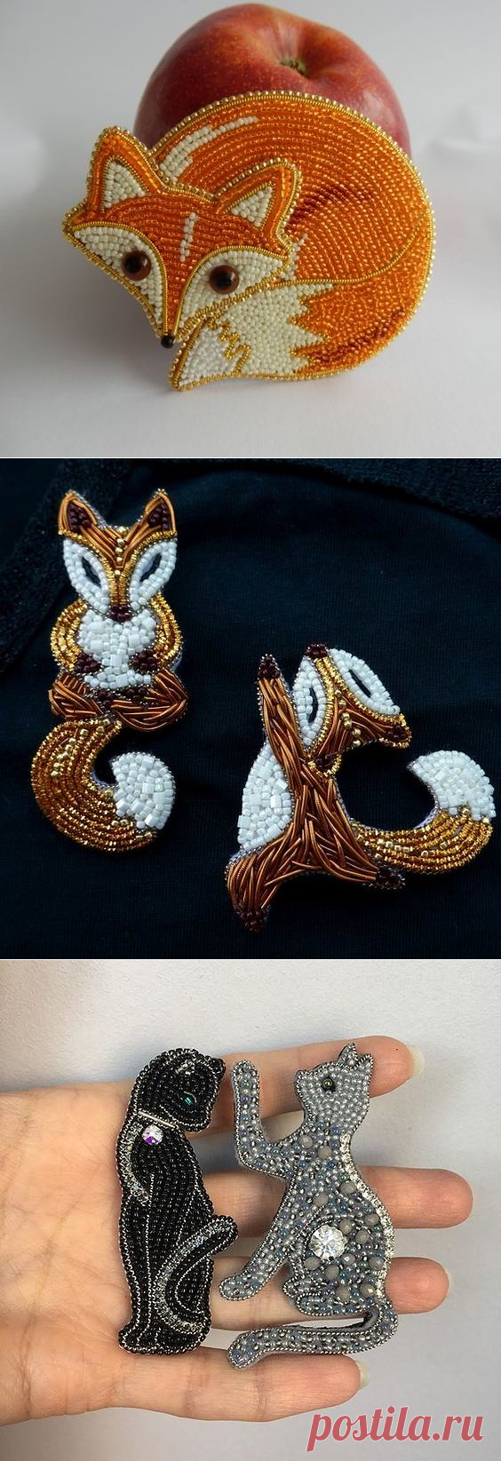 Сделали броши из бисера. Я бы бесконечно смотрела на это творчество!