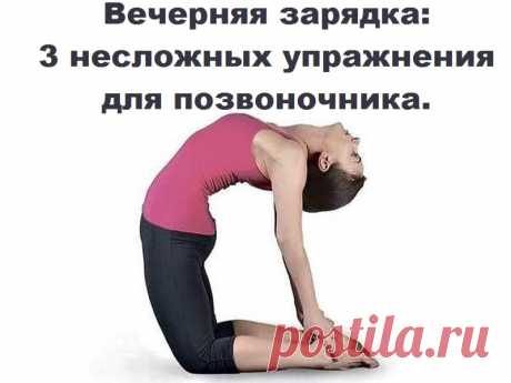 Вечерняя зарядка: 3 несложных упражнения для позвоночника | Полезные советы!