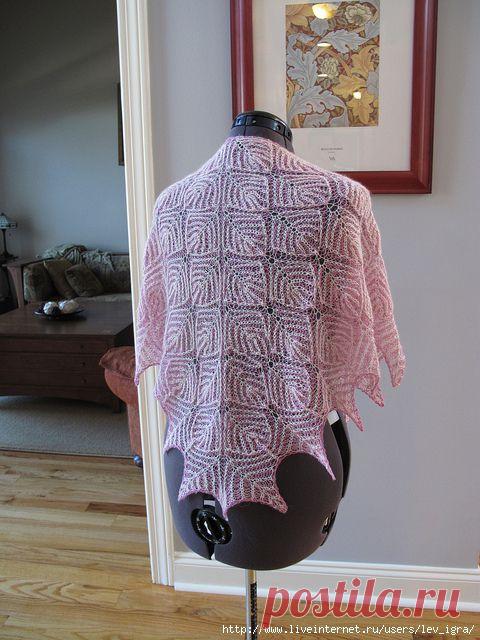 Шаль. Узор спицами