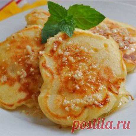 Кефирные оладьи с яблоками | Домашняя выпечка
