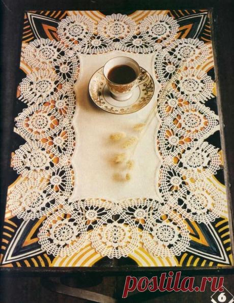 Ткань + крючок - схемы красивых салфеток с вязаной каймой | САЛФЕТКОМАНИЯ | Дзен