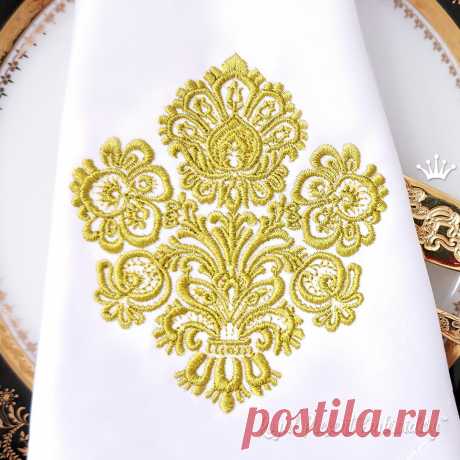 Восточный дамасский узор Дизайн машинной вышивки - 2 размера