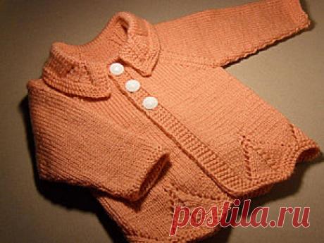 Кофточка с рукавами реглан, связанная снизу (размер 1 год). Часть 1 - Ярмарка Мастеров - ручная работа, handmade