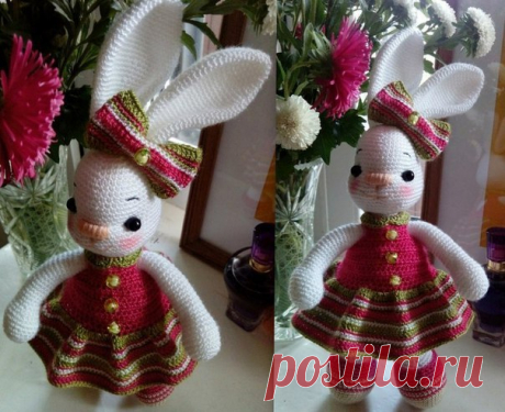 Зайчишка-кукла Rosita 
#вяжем_игрушки@igryshkisvoimirykami
по мотивам игрушки "Зайка Злата" мастера Татьяны Макаровой. 
Мастер-класс, представленный здесь, разработан Анастасией Решетниковой 

Показать полностью…