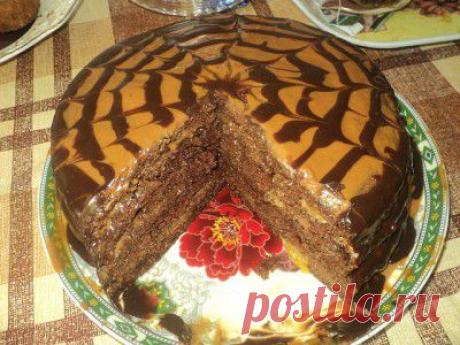 Торт шоколадный с вареной сгущенкой : Торты, пирожные