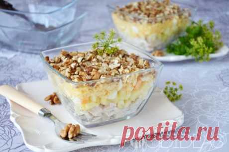 Салат с ананасом и куриной грудкой слоями рецепт с фото - рецепт приготовления с фото