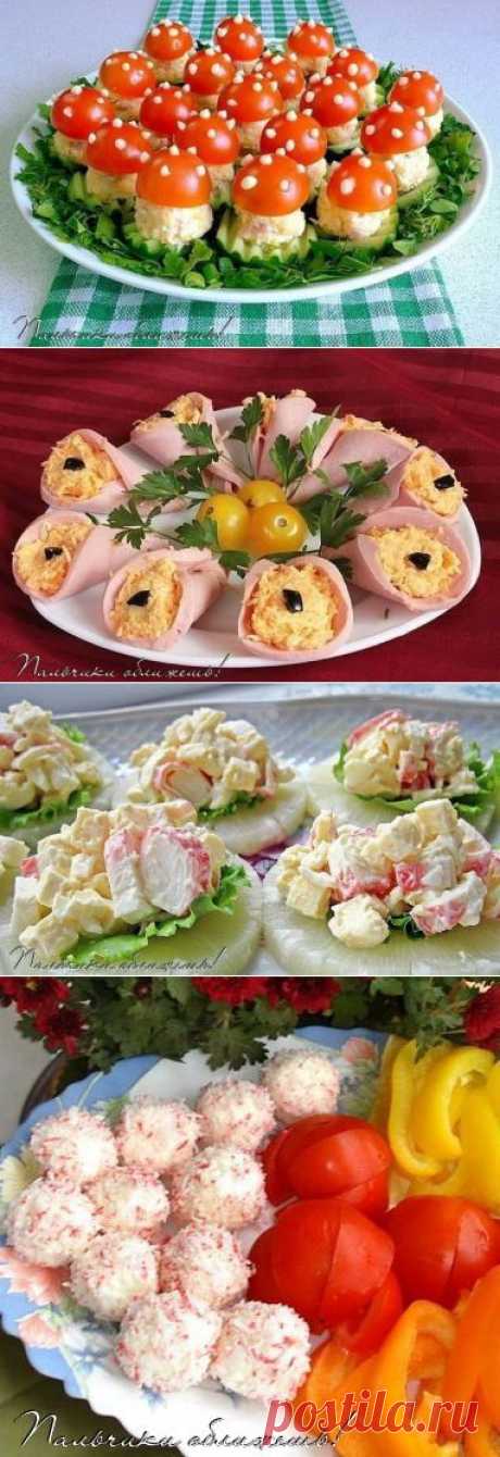 Красивые новогодние закуски.